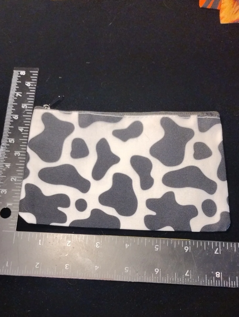 Black and White Cow Print Tech Accessory Pouch - Unbranded